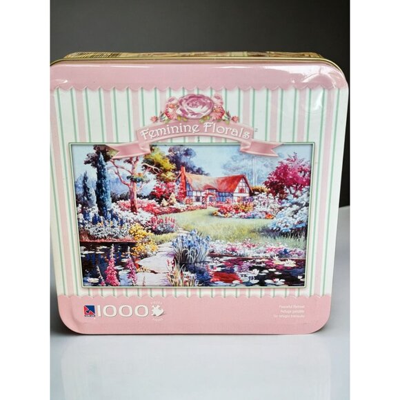 Feminine Florals 1000-Piece Jigsaw Puzzle In Decorative Tin - Picture 2 of 7